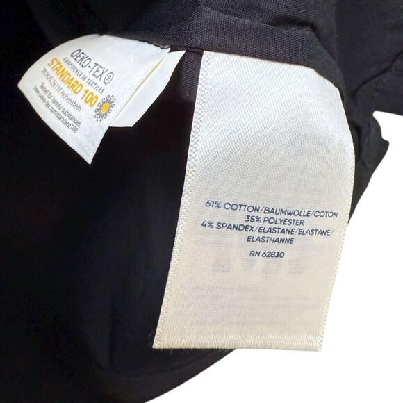 LANDS END Black Shirt Plus Size 1X Cotton Blend Tunic Blouse Long Sleeve Womens - Picture 8 of 8